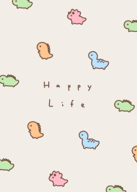 小さな恐竜．ベージュ.