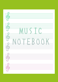 GRADIENT MUSIC NOTEBOOK-LEAF GREENj