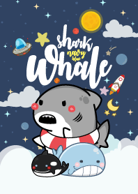 whale & shark Galaxy Navy Blue