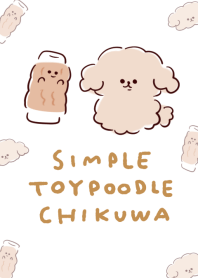 簡單的玩具貴賓犬Chikuwa白色和藍色