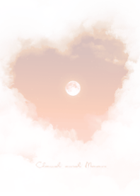 Heart Cloud & Moon  - orange 01