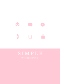 シンプル/ホワイト&ピンク
