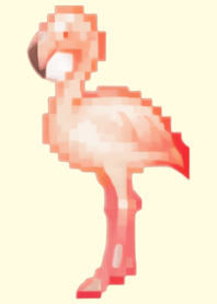 ธีม Flamingo Pixel Art สีน้ำตาล 05