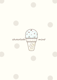 Chocolate mint ice cream -beige- dot