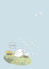 fluffy rabbits dandelion theme