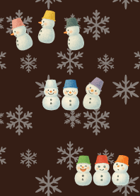 Colorful Snowman03 on brown