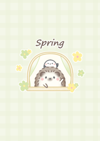 Hedgehog and Shimaenaga -spring- green2