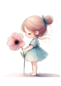 Girl and Flower V.16