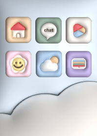 Simple Colorful 3D puffy icons .