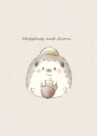 Hedgehog and Acorn -brown-