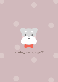 Schnauzer and ribbon -pink- 2 RD