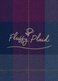 Fluffy Plaid #Navy&Purple