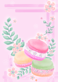 Macarons&leaves(springpink)