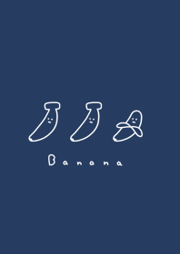 Yuru Banana(pattern)/navy wht.
