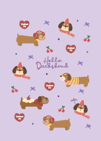 Hello! Dachshund : Purple