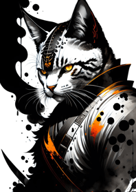 Ink wash cat samurai aab74d
