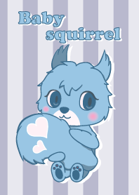 baby squirrel of love heart tail-blue-