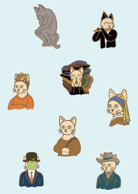 有名な絵画猫._青