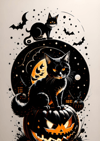 浮世絵万聖節猫 cE895e