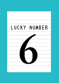 LUCKY NUMBER 6 NOTEBOOK/TURQUOISE BLUE