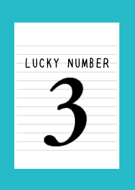 LUCKY NUMBER 3 NOTEBOOK-TURQUOISE BLUE