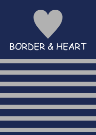 BORDER & HEART -NAVY+GRAY-