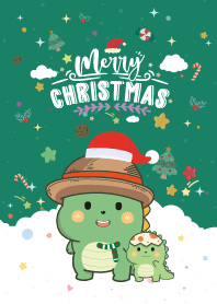 Dino CandyCotton Christmas Day DarkGreen