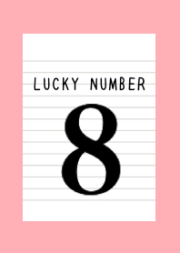 LUCKY NUMBER 8 NOTEBOOKj-PINK RED