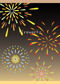 Fireworks Sky on brown & yellow