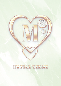 [ M ] Heart Charm & Initial  - Green