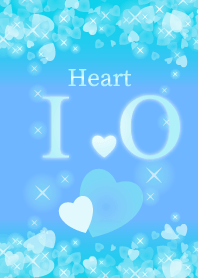 I&Oイニシャル運気UP!幸せのハート青ブルー