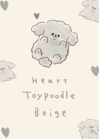 Simple Black Toy Poodle Heart Beige