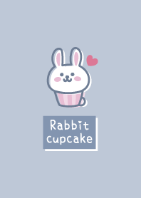 Rabbit cupcake <Heart> blue