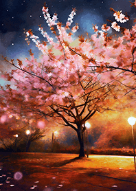 Beautiful night cherry blossoms#467