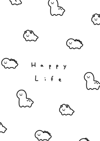 Smile Dinosaurs(pattern)/white black.