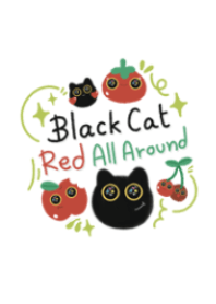 Black cat red all around
