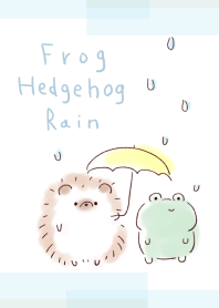 Simple hedgehog frog rain white and blue