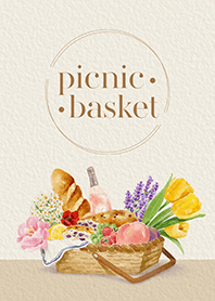 ตะกร้าปิคนิค (สีเบจ)