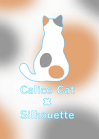 Calico cat silhouette (White & sky blue)