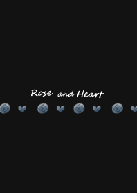 Rose and Heart -blue-