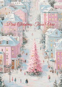 Pink Christmas Town View