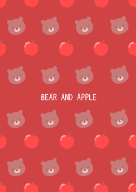 BEAR AND APPLE Theme-RED-BEIGE