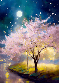 Beautiful night cherry blossoms#977