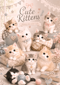 Pink Cozy Kittens in Bloom