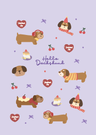 Hello dog! dachshund : purple minimal