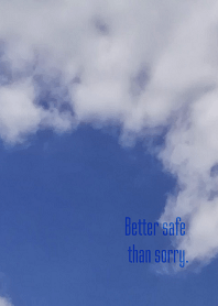 Better safe than sorry.