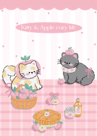 Kitty & Apple cozy life (pink)