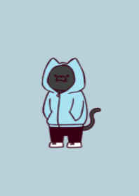 Hoodie black cat.(dusty colors2-06)