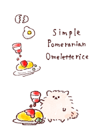 pomeranian Omelette rice white blue.