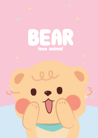 ลูกหมีตัวอ้วน คิ้วตี้ สีชมพู